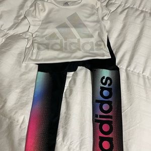 EUC adidas 2 Piece Set - Leggings (M) and DriFit Tee (L)